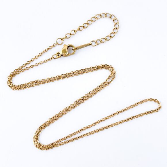 Vintage Gold-Tone Stainless Steel Cable Chain Necklace 16–18" Adjustable - Picture 1 of 3